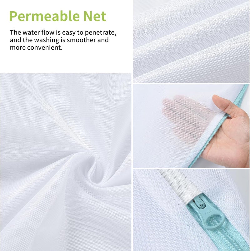 OTraki 2Pcs Small Laundry Bags 10x12 Inch Delicates Lingerie Bags for Laundry Mesh Wash Bags 10x12 Inch Hanging Laundry Bag Sock Bra Underwear Storage Laundry Room Organization, White - Image 4